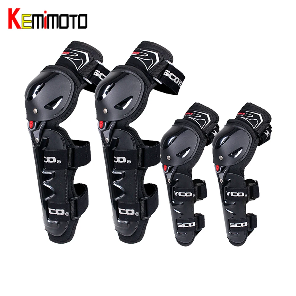 

KEMiMOTO 4PCS Motorcycle Knee Elbow Pads Protector Motorcycle Riders Protective Equipment Motor-Racing Motorcross Guard Safety
