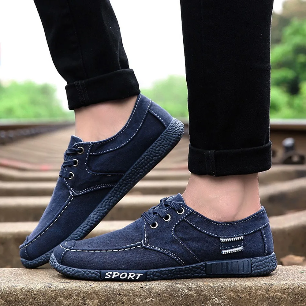 Aliexpress.com : Buy YOUYEDIAN Canvas Men Shoes Denim Lace Up Men ...