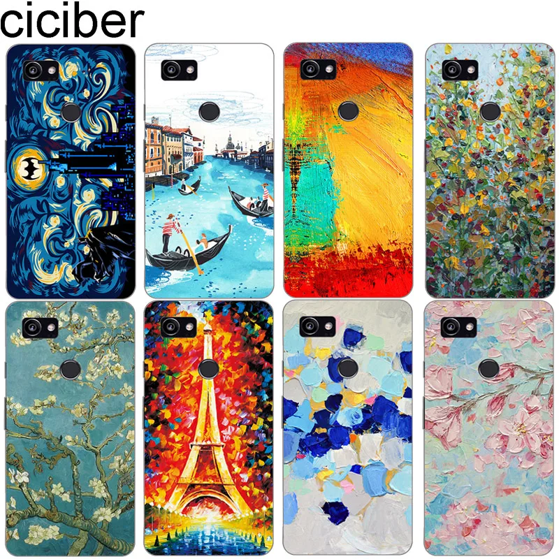 

ciciber Soft TPU Cases For Google Pixel 3 2 XL Phone Case Silicone Back Cover for Pixel 3XL 2XL Coque Fundas Art Oil Painting