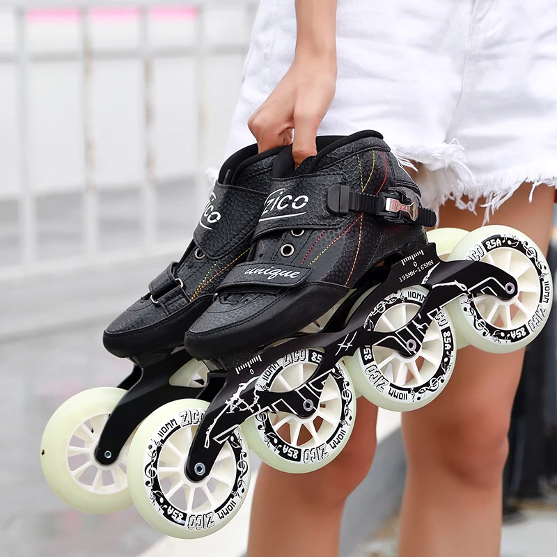 

Speed Inline Skates Carbon Fiber 4*90/100/110mm Competition Skates 4 Wheels Street Racing Skating Patines Similar Powerslide