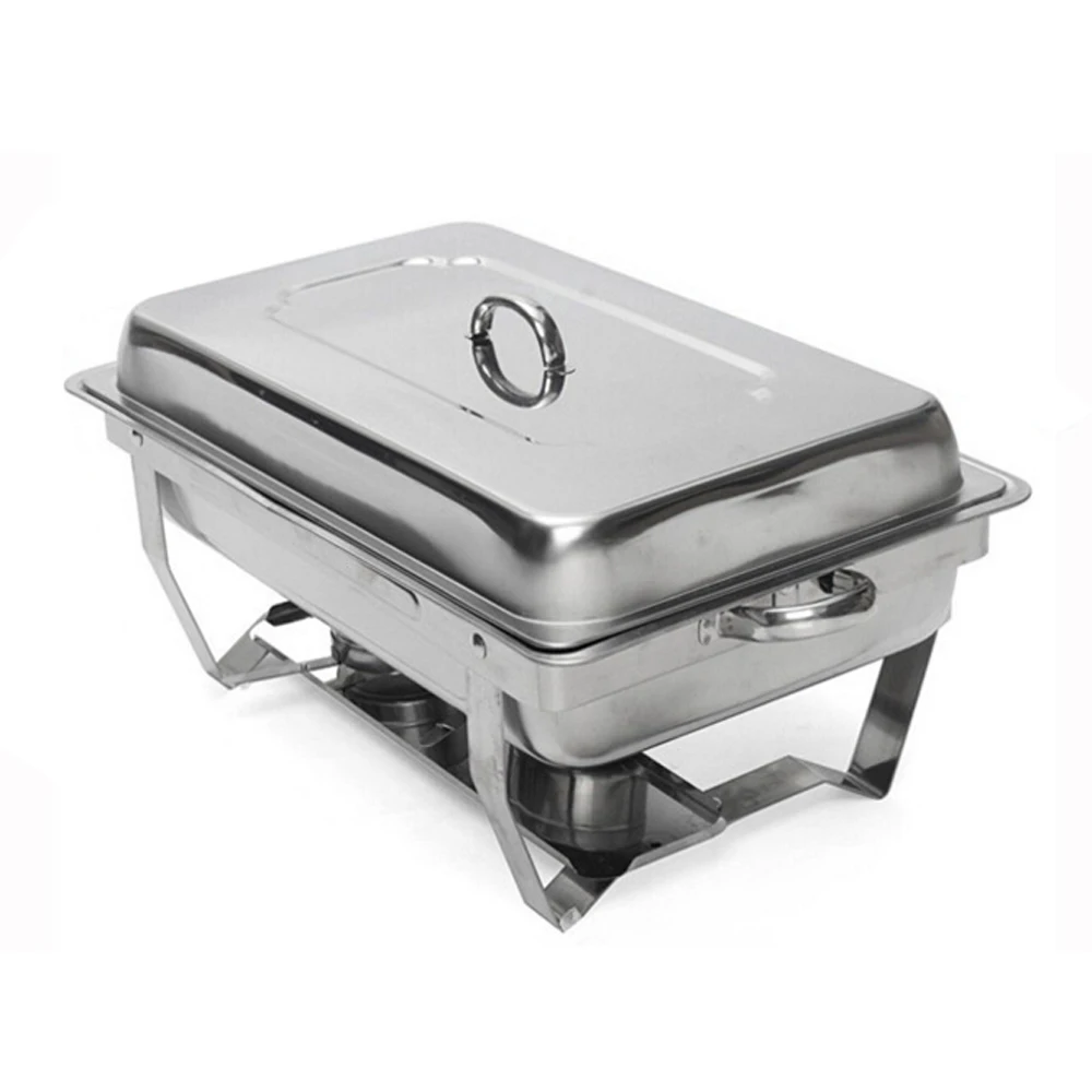 GZZT 9L/9Quart Chafing Dish Buffet Stoves Caterer Stainless Steel Rectangular Restaurant Party Food Warmer Tray Food Dishes