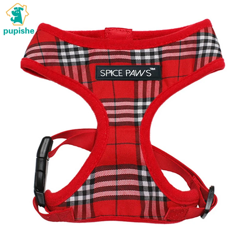 PUPISHE Dog Harness Vest Classical Plaid for Small Med Dogs Breathable Cat Quick Release Pup Chihuahua | Дом и сад
