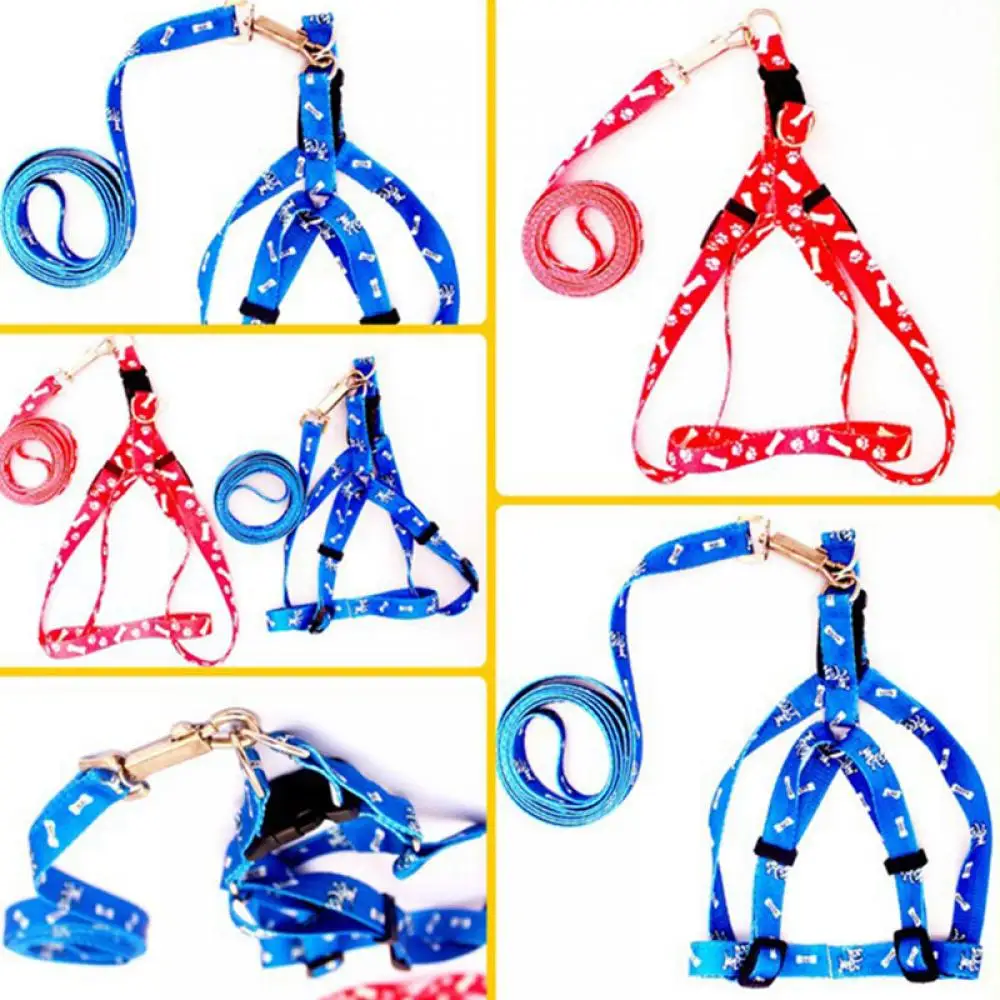 

1PC New Small Dog Pet Puppy Cat Adjustable Nylon Harness with Lead leash 5 Colors to Choose High quality