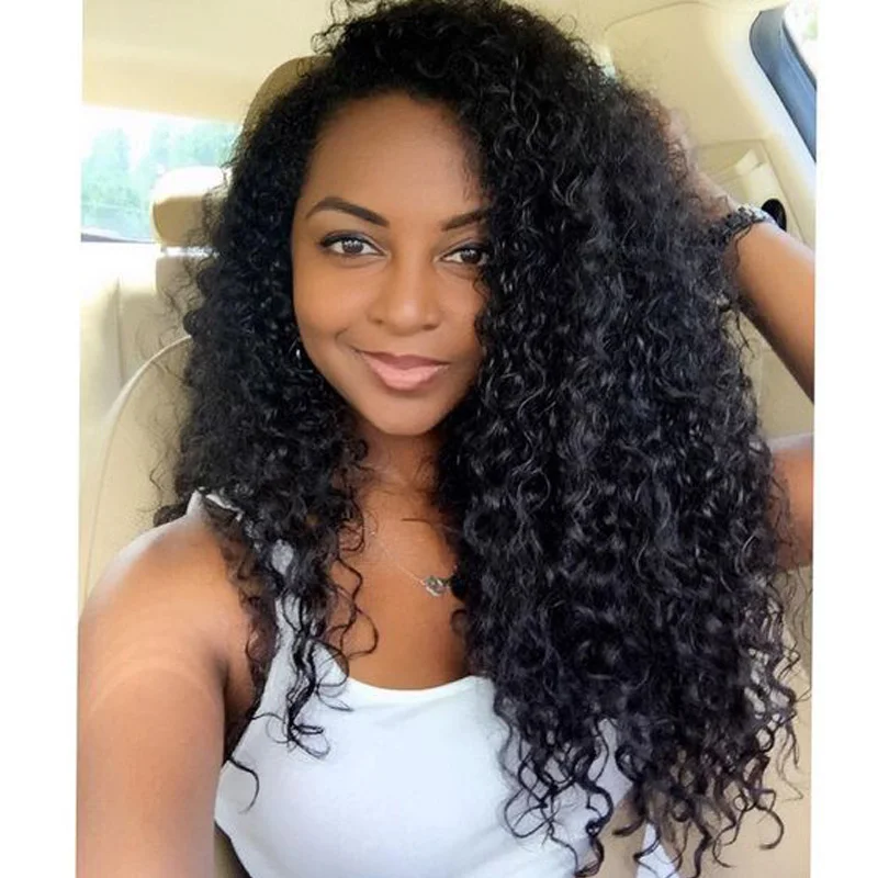 8A Glueless Full Lace Human Hair Wigs Peruvian Virgin Hair Deep Curly Lace Front Human Hair Wigs For Black Women With Baby Hair