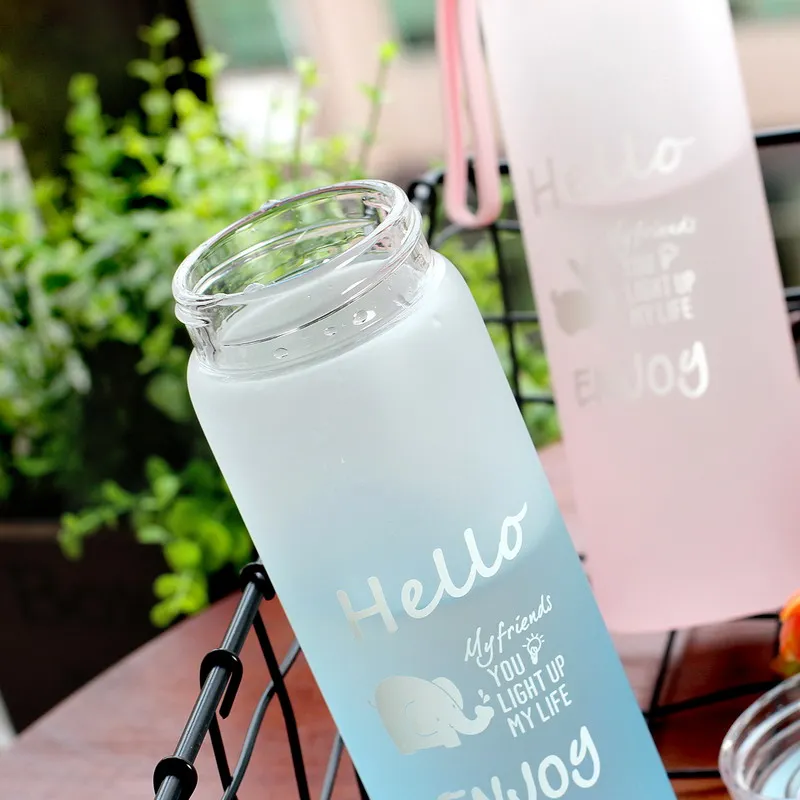 Горячая Распродажа стеклянная бутылка для воды с изображением животных из мультфильмов прохладная летняя бутылка для напитков портативная Спортивная бутылка для воды