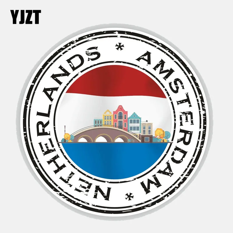 

YJZT 12.6CM*12.6CM Car Sticker Netherlands Amsterdam Flag Reflective Decal Accessories 6-2691