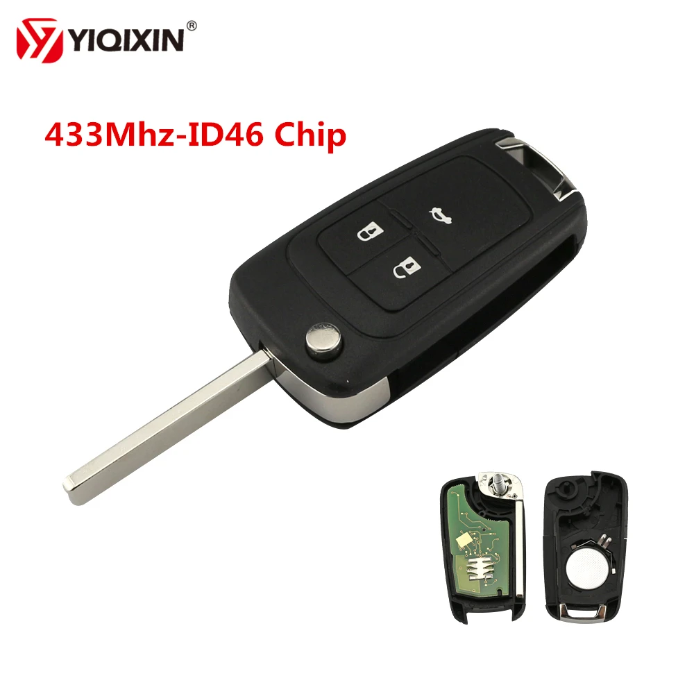 YIQIXIN 3 Pulsante di Vibrazione Pieghevole Chiave A Distanza Dell'automobile Per Chevrolet Cruze Epica Lova Camaro Impala Per GM di Controllo di Allarme 433 mhz ID46 Circuito Integrato - HTB1QyXSi CWBKNjSZFtq6yC3FXaB