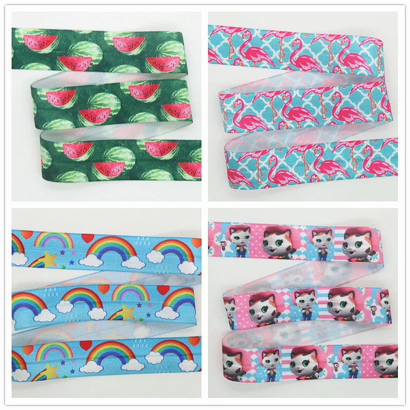 

Эластичная Повязка На Голову DHK 1 ''в складку с принтом арбуза Фламинго радуги шерифа диаметром 25 мм S653