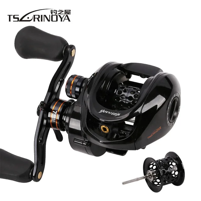 

NEW TSURINOYA HE-150 Double Spool Hight Gear ration 6.6:1 Magnetic Drag 4KG 7BB Baitcasting reel Fishing Reel Bait Casting reel