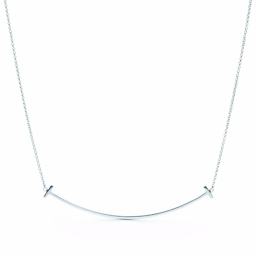 

CHAMSS 100% 925 Sterling Silver Bar Pendant Necklaces for Men / Women Genuine Ribbon Tiff Necklace Fashion Jewelry Gift