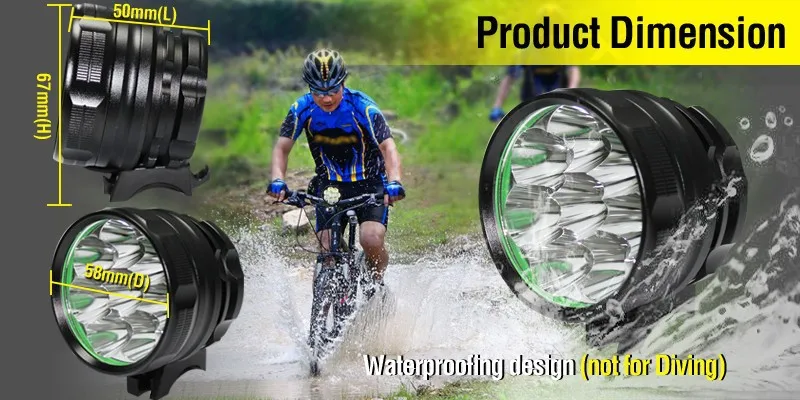 Walkfire 12000 люмен 8 x XML T6 светодиодный велосипедный фонарь+ велосипед задний лазерный задний фонарь Водонепроницаемый горный+ 18650 Батарея упаковке с открытыми порами+ Зарядное устройство