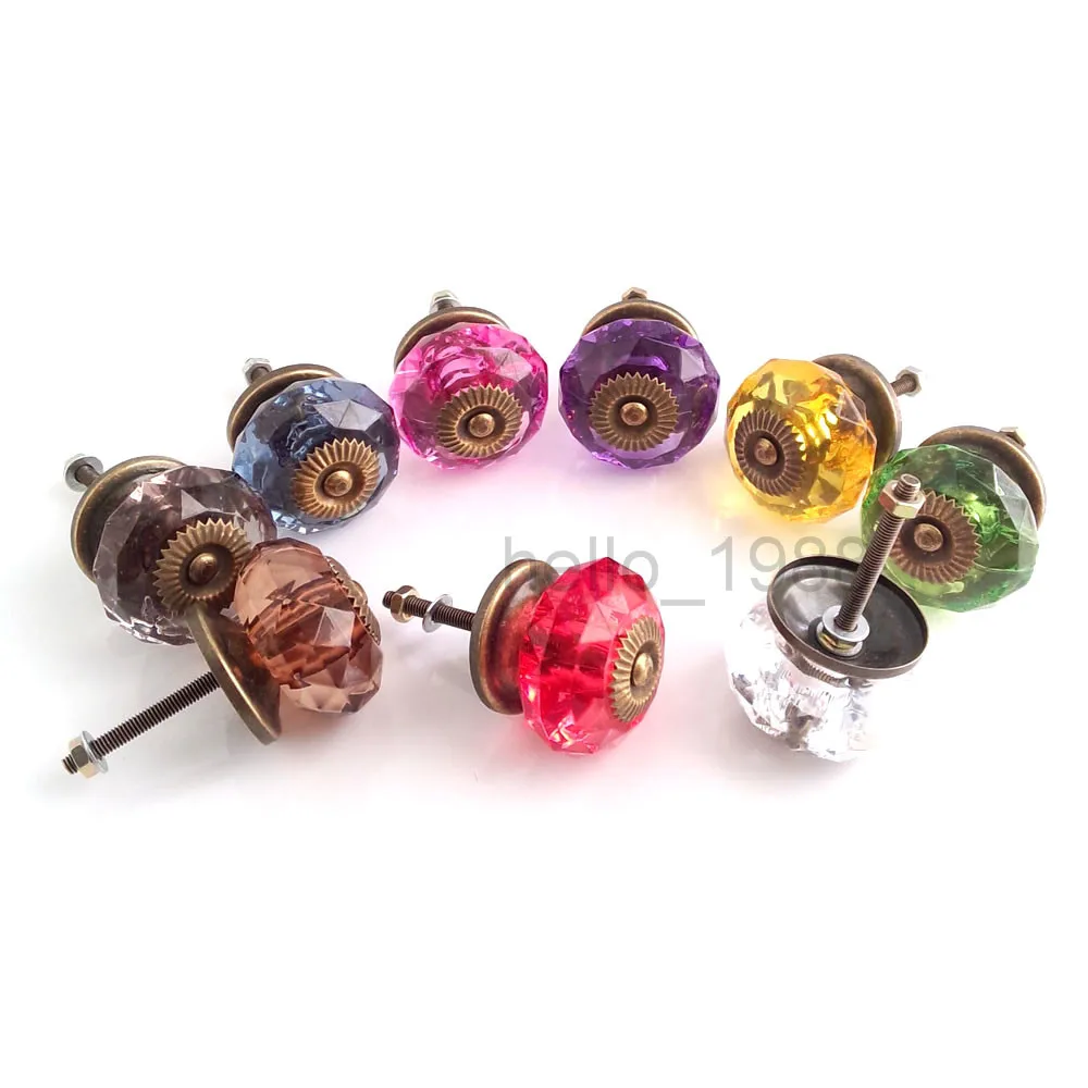 37mm Clear Acrylic Cute Knob Kitchen Cupboard Closet Drawer