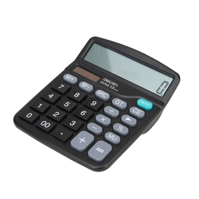 

Deli 837ES 12 digits portable calculator solar & AAA battery dual power office commercial desk calculator