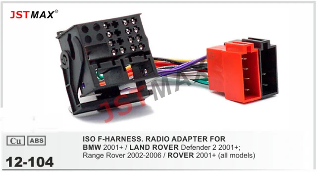 jstmax iso radio adapter for bmw for land rover rover wire