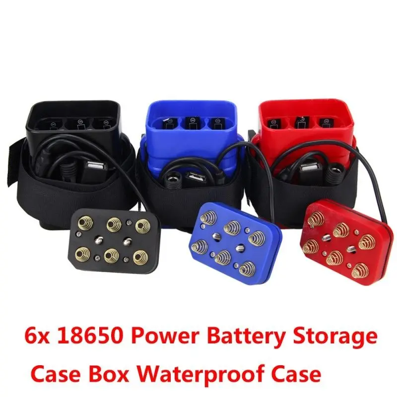 Waterproof Plastic 6x 18650 Battery Pack Case Holder Cover Dc/usb Output For Bike Bicycle Light