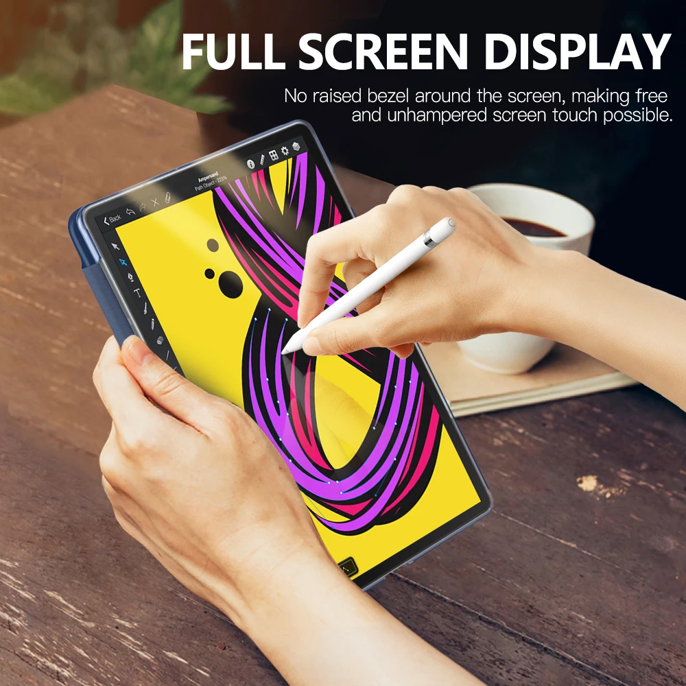 Case For Samsung Galaxy Tab S5e 2019, Ultra Thin Slim Shell Trifold Stand Cover with Frosted Back with Auto Wake & Sleep-3