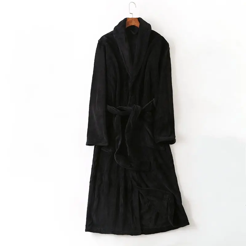 2019 Winter Robes Men Pajamas Female Thicken Warm Flannel Robes Male V