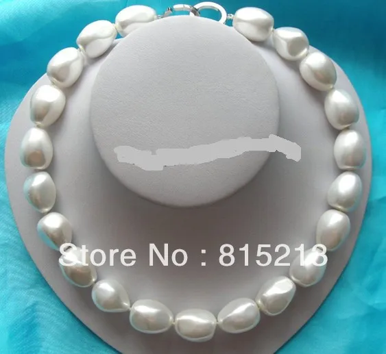 

ddh00291 stunning big 20mm white baroque south sea shell pearls necklace