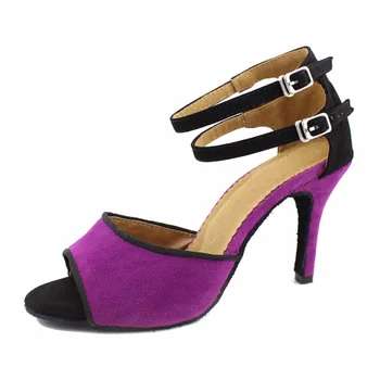 

Women Ballroom Latin Dance Shoes High Heel 8.5cm Soft Sole Female Salsa Shoes Tango Samba Dance Shoes Social Party Shoes VA30160