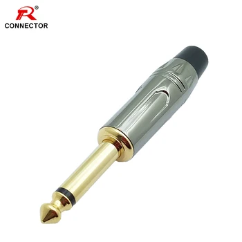 

1pc 6.35mm Jack Connector,Gold Plated, Microphone Plug, Mono 6.35mm Audio Plug