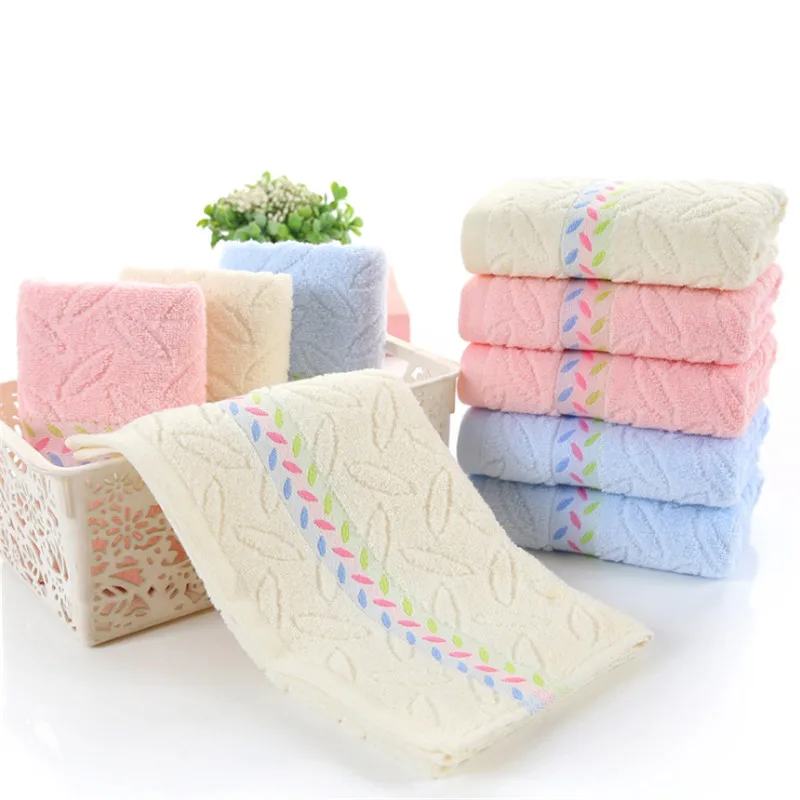 Leaf Shaped Print 34*74 cm 100 Cotton Hand Towel Soft and Absorbent