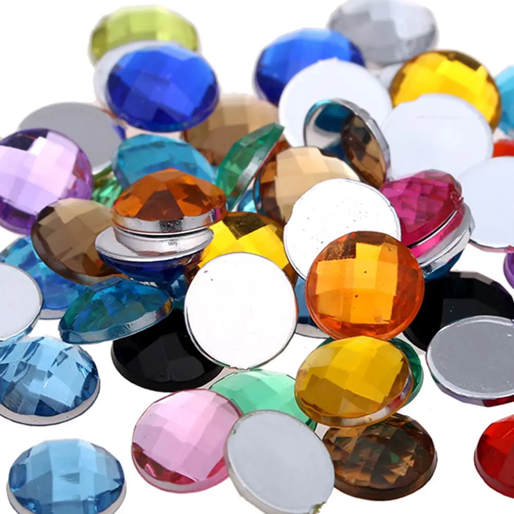 

Fashion DIY Nail Rhinestones 6 Sizes Round Gems Flat back Earth Face Acrylic Rhinestone High Shine Nail Art Decorations Stones