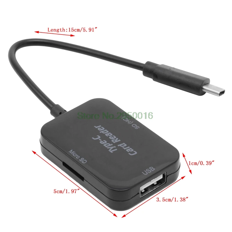 OTG USB 3,1 Тип C док-станция USB 2,0 Micro SD устройство для считывания с tf-карт комбо-разветвитель адаптер C26