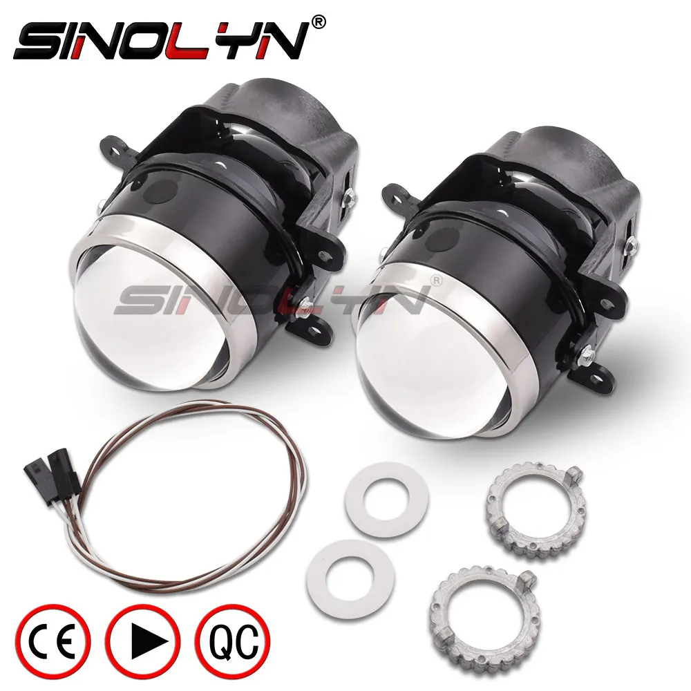 SINOLYN 3 0 inch Bixenon Projector Fog Light Lens Driving font b Lamp b font HID