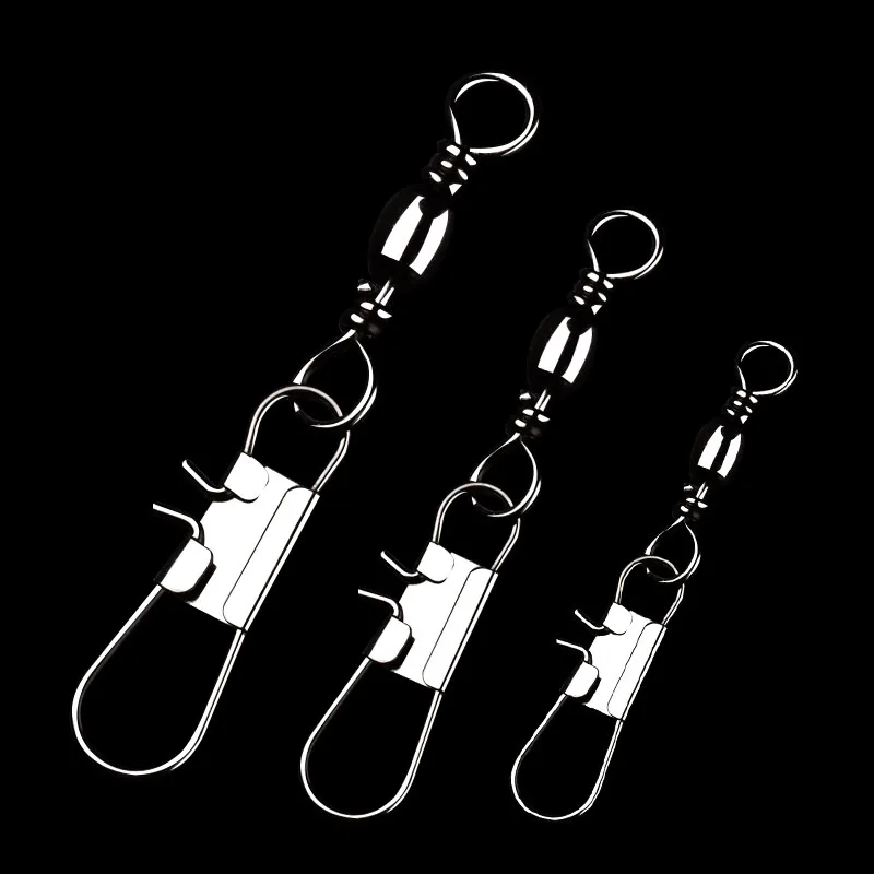 WALK FISH 50PCS/Lot Fishing Connector Pin Bearing Rolling Swivel Stainless Steel with Snap Fishhook Lure Tackle Accessorie WALK FISH 50PCS/Lot Fishing Connector Pin Bearing Rolling Swivel Stainless Steel with Snap Fishhook Lure Tackle Accessorie