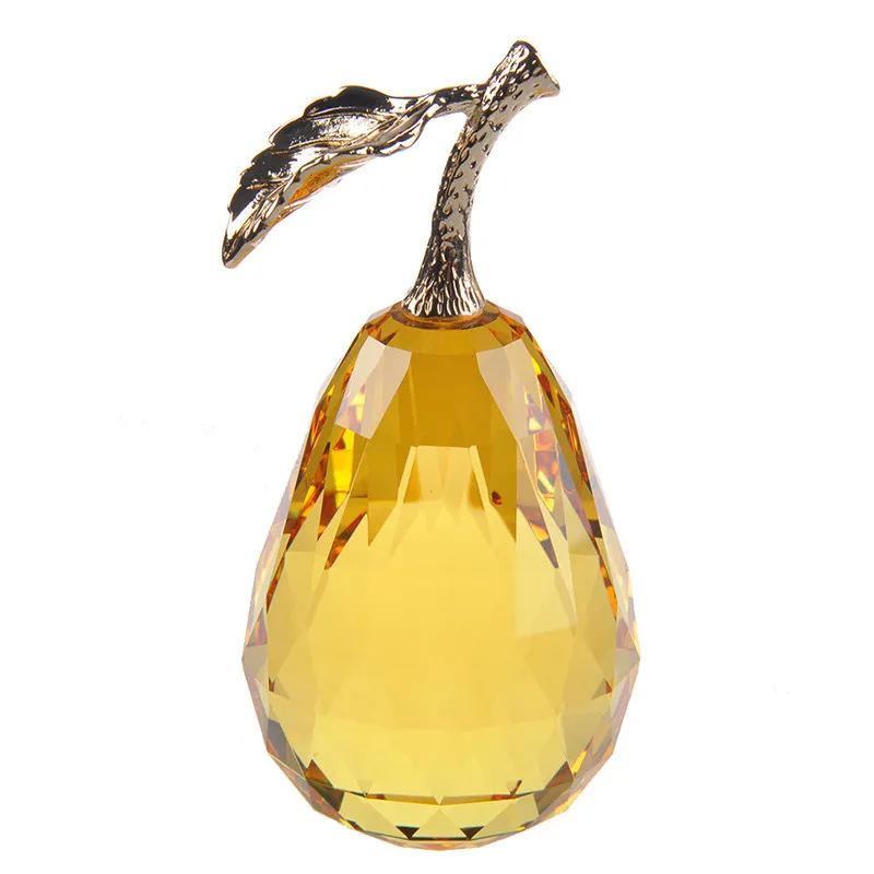 96mm K9 Crystal Fruit Pear Paperweight Souvenir Smoothy Pretty