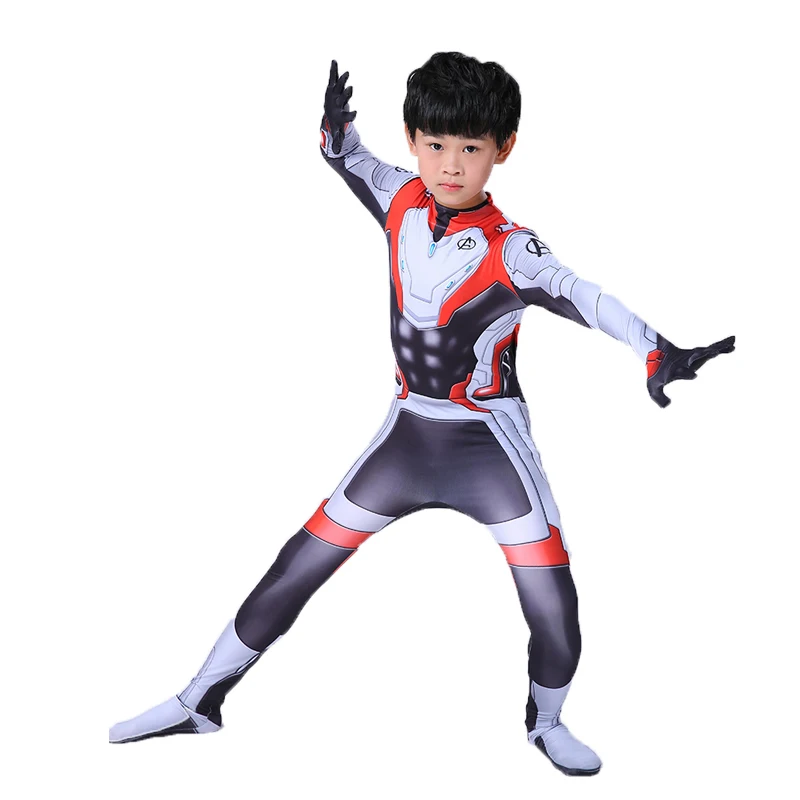 Movie Avengers Endgame Quantum costume Kids Adult Avengers Halloween costume for Men Boys Superhero zentai Jumpsuits