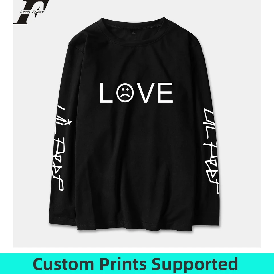 

LUCKYFRIDAYF 2018 Lil Peep R.I.P. Long Sleeve T Shirt Men/Women Cotton Spring Fashion Streetwear Hip Hop Long T-shirt Top Custom