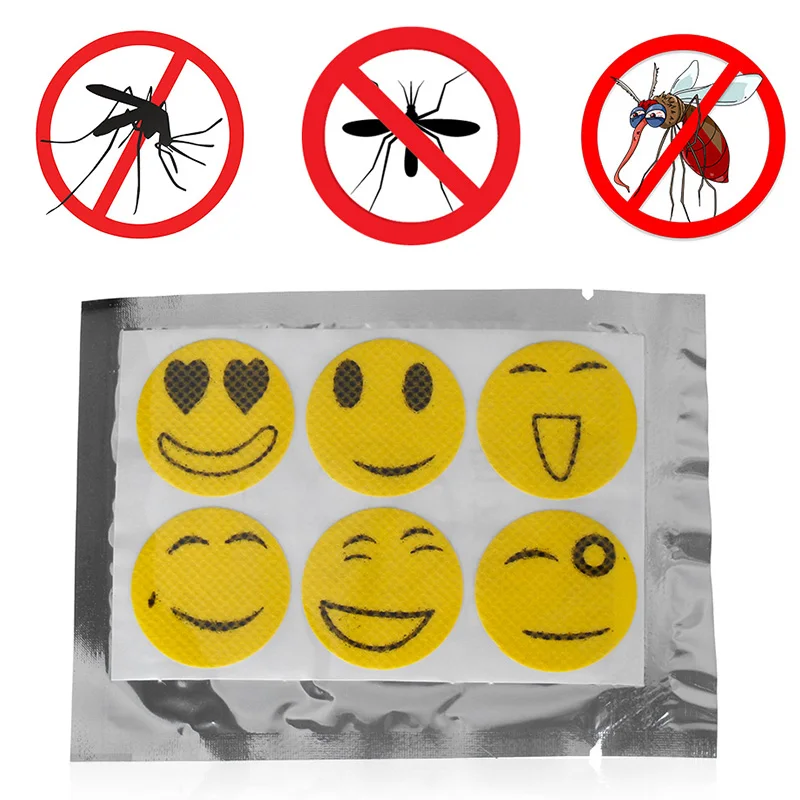 

Hot 60Pcs/Set Mosquiot Repellent Stickers Patches Smiling Face Drive Midge Citronella Oil Mosquito Killer Cartoon Repeller Stick