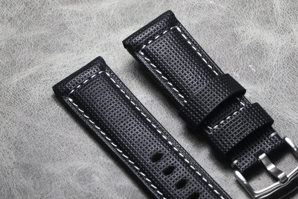 20 21 22 24 26mm high quality thick Genuine Leather Watch Straps Handmade Watch Bands Black Watchband for Hamilton Mido Panerai