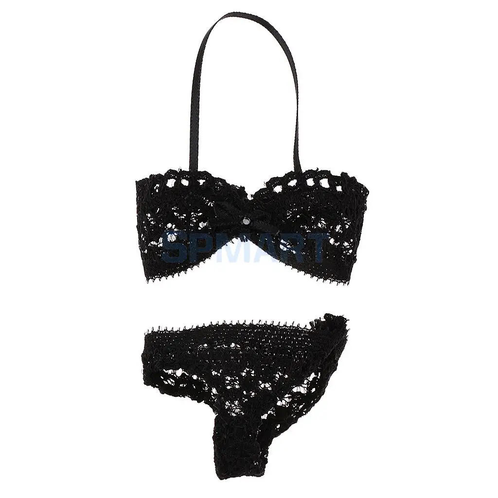 1/6 Scale Black Women Clothes Lingerie Underwear Bra Briefs Bikini Set for 12'' Female Body Action Figure Accessories DIY