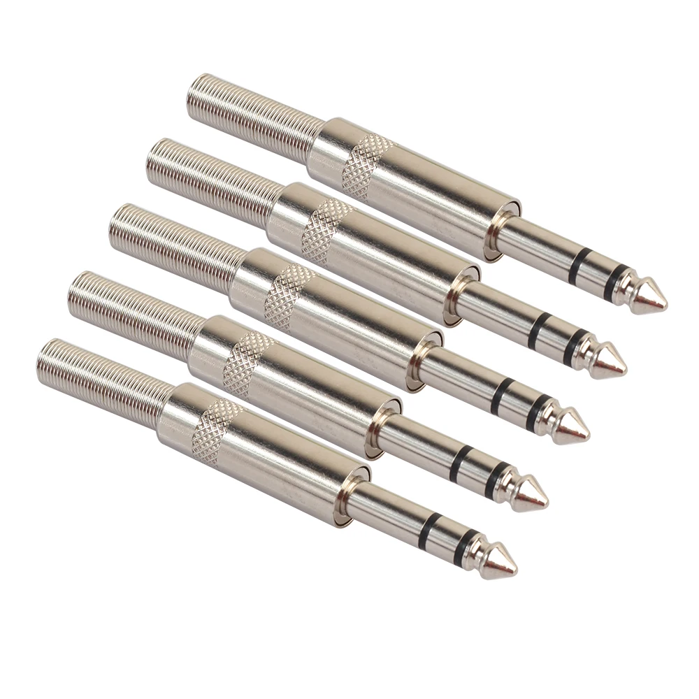 10pcs/lot 6.35mm Stereo Audio Plug Microphone Plug Audio Connectorin