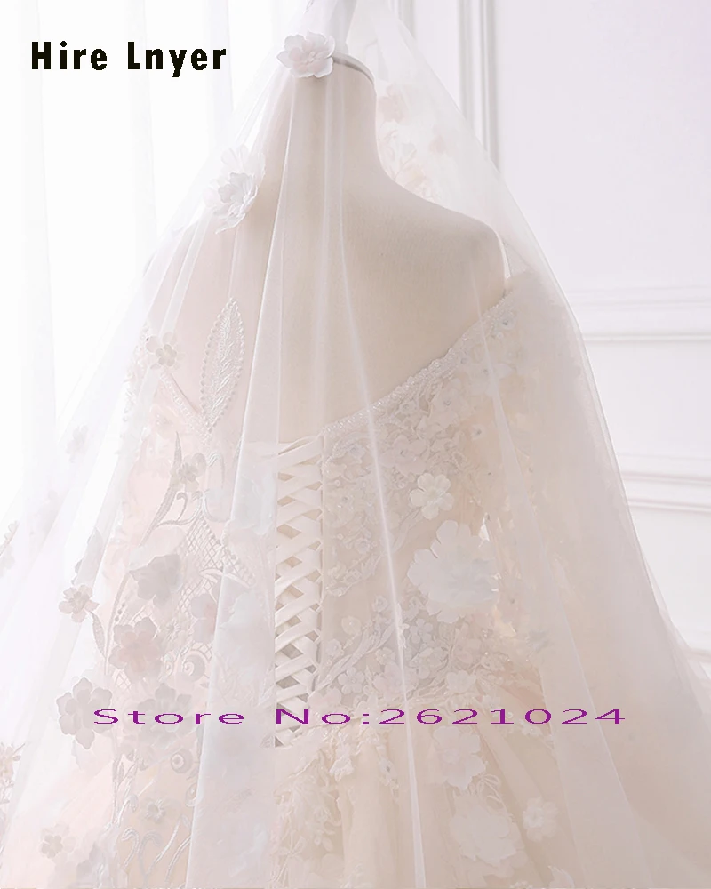 NAJOWPJG кружевное с длинным рукавом Благородные Свадебные платья Vestidos De Novia бисерные аппликации свадебное платье принцессы с вуалью