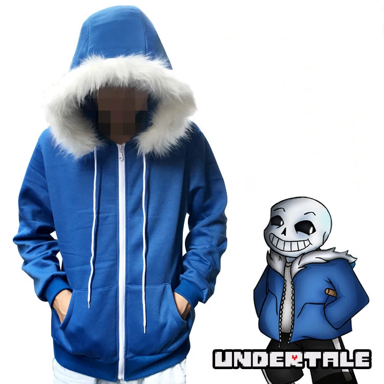 Толстовки для косплея Undertale Sans латексная маска маски скелетов синее пальто