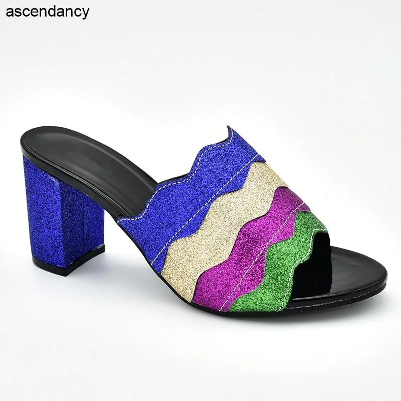 

New Arrival Women Slippers High Heels Women Shoes PU Leather Luxury Women Shoes Decorated with Rhinestone Elegant Party Pumps
