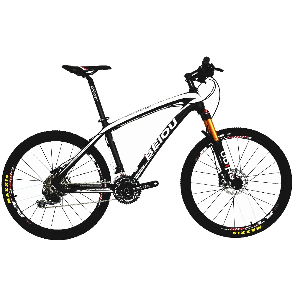 Cheap BEIOU Carbon 26-Inch Mountain Bike Hardtail Trail Bicycle 30 Speed S H I M A N O M610 DEORE MTB 10.8 kg multicolor BOCB05 0