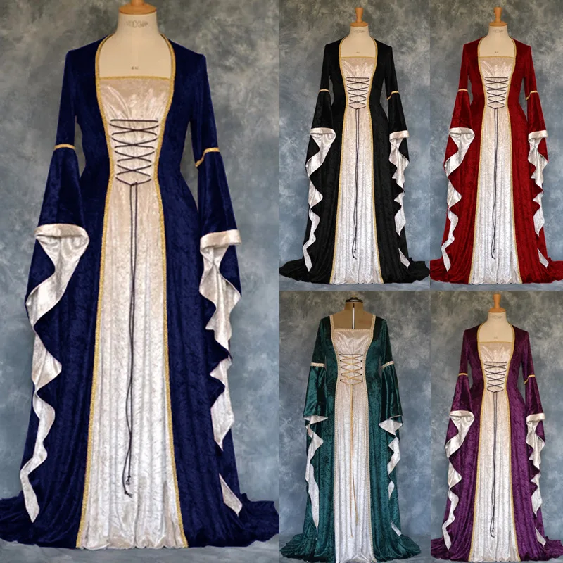 

Women Costume Medieval Maiden Fancy Cosplay Over Dress halloween costumes for women Victorian Plus size 5XLVampire Dress Costume