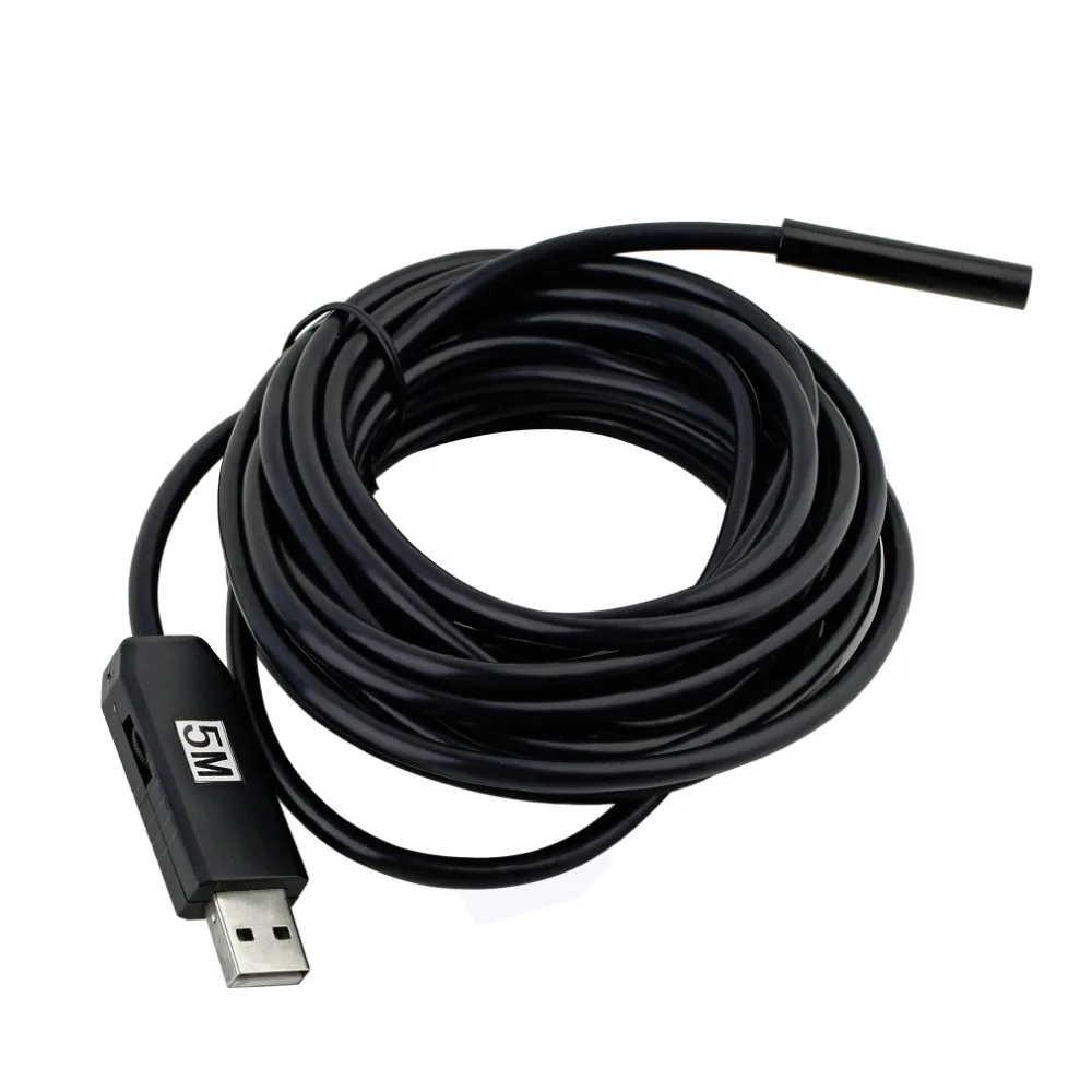 Worldwide 5M 6 LED USB microscope camera Endoscope Waterproof Borescope Snake Inspection Video 7mm With Mirror Dropshipping 2017 |