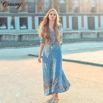

Dress 2020 Cross-border Fast Selling Amazon Women's Clothes and Bohemian Printed New Dress es and Beach