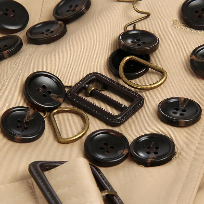 Cena JAZZEVAR 2019 jesień nowa, luksusowa marka modowa kobieta klasyczny dwurzędowy trencz wodoodporny płaszcz przeciwdeszczowy biznesowa odzież wierzchnia