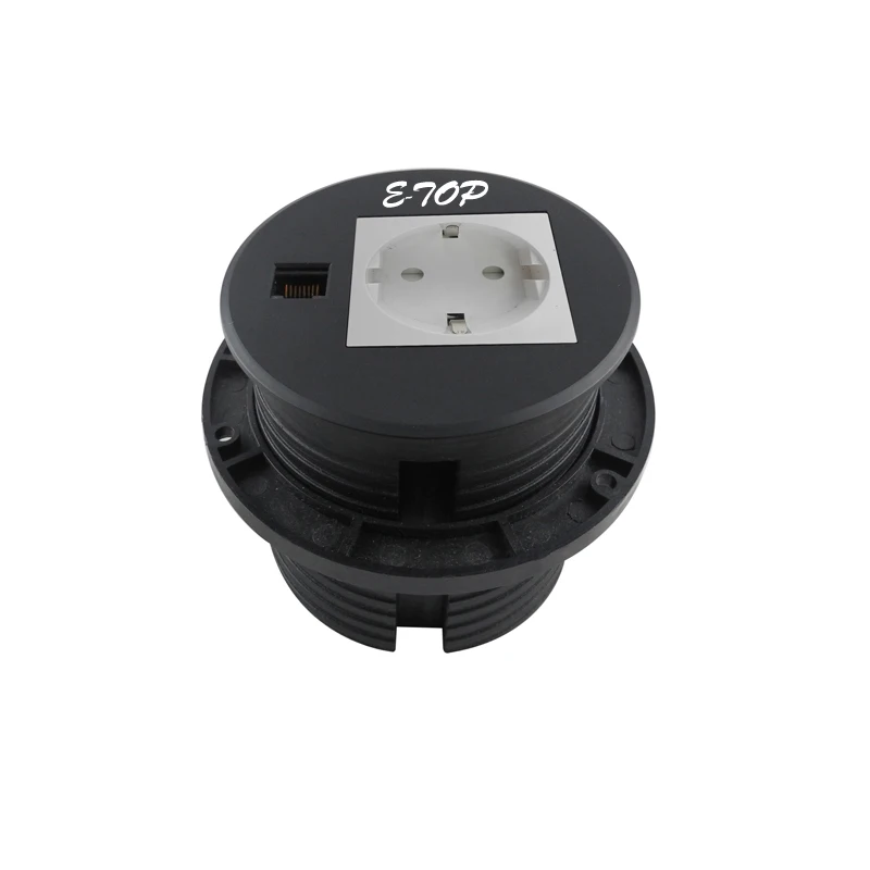 Build in Desktop Grommet Electrical Outlet Socket with 1 AC Plug Power