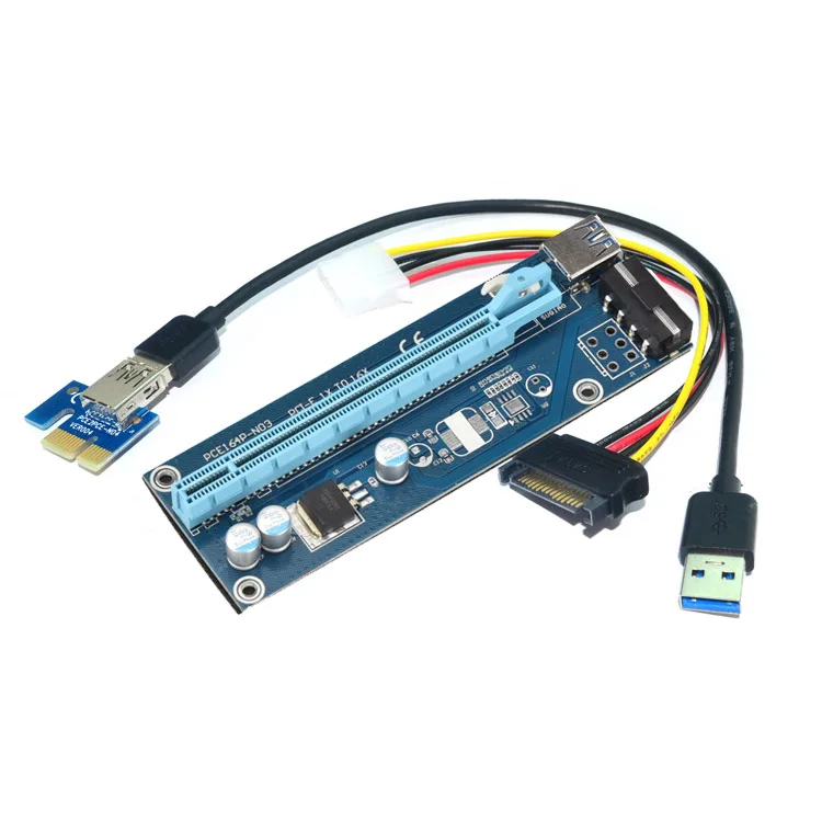 5 шт. Шахтер машина Extender адаптер Riser Card SATA Мощность кабель pci-e 1x отложным воротником 16x расширения PCIE USB3.0 для BTC ltc Eth шахтер