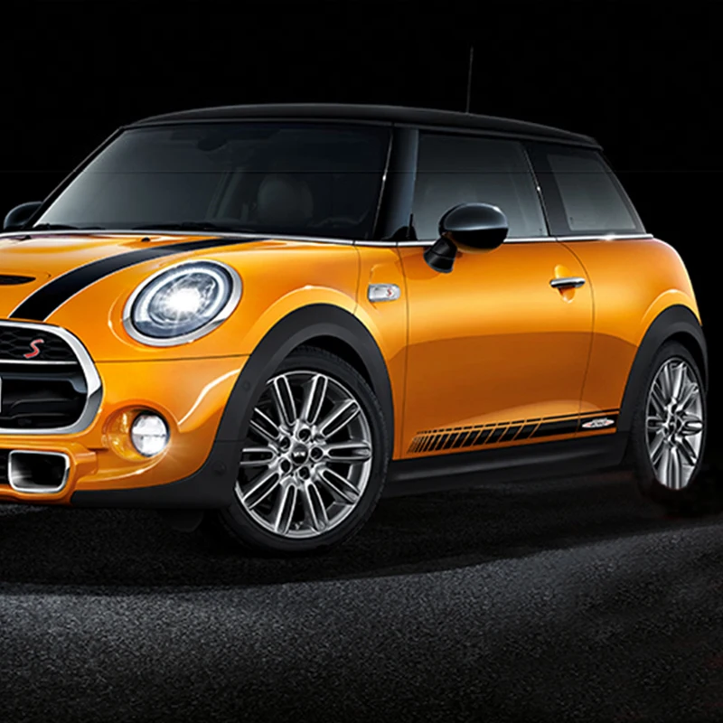 Автомобильная боковая юбка JCW Racing Stripes наклейка и украшение для MINI Cooper S R56 R55 F55 F56 R60