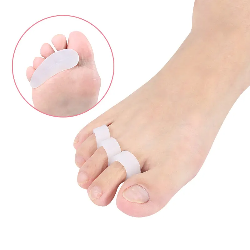 1 пара силиконовых разделителей для пальцев ног, облегчающих боль при вальгусной деформации, выровняйте пальцы ног, корректный накладывающийся протектор для ухода за ногами