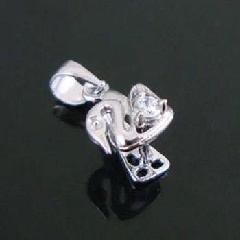 

S925 CRYSTAL PENDENT CLIPS SWAN SHAPE HIGH GRADE QUALITY GOLD PLATED ACCESSORY JEWELRY FINDINGS