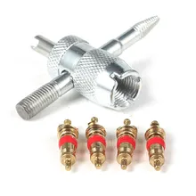 4 в 1 шиномонтажный клапан отвертки, инструмент для ремонта штока для автомобильных грузовых велосипедов, шин с 4 шт. клапанными сердечниками, установщик, 4-полосный инструмент